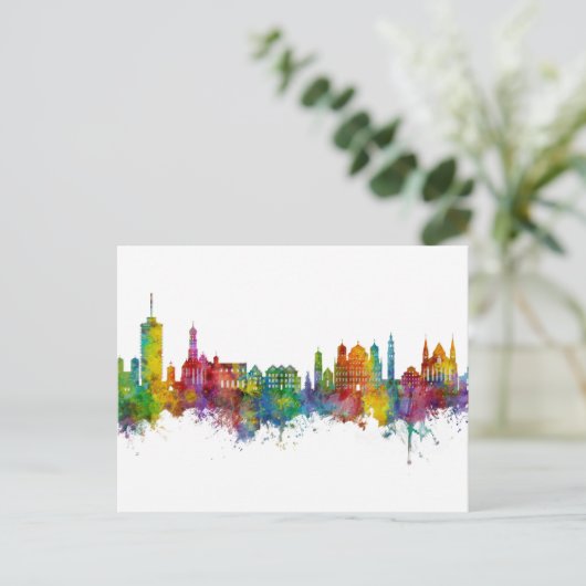 Augsburg Deutschland Skyline Postkarte (Stehend Vorderseite)