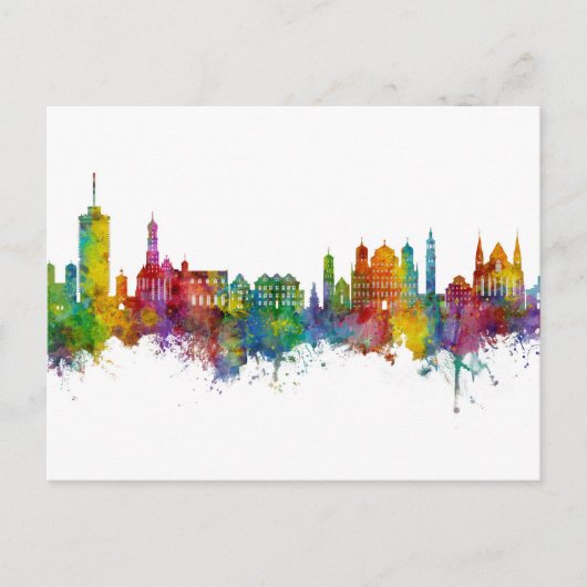 Augsburg Deutschland Skyline Postkarte (Vorderseite)