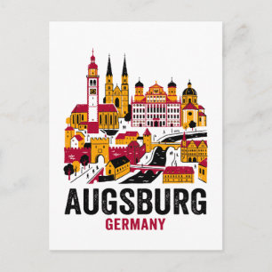 Augsburg Deutschland Skyline Reise Neuheit Für Postkarte