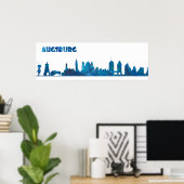Augsburg Deutschland Skyline-Silhouette Poster (Heimbüro)