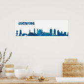 Augsburg Deutschland Skyline-Silhouette Poster (Küche)