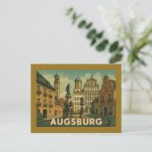 Augsburg Deutschland Stadt Kunst Postkarte (Stehend Vorderseite)