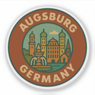 Augsburg Deutschland Stadtansicht Aufkleber