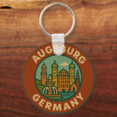 Augsburg Germany Cityscape Schlüsselanhänger (Rückseite)