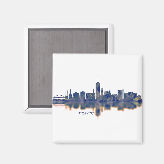 Augsburg Skyline Magnet (Vorderseite/Rückseite)