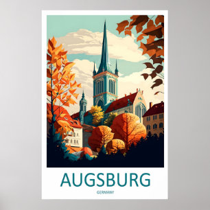 Augsburg Vintage Reiseposter Ski Nationalpark Poster