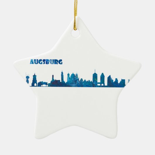 Augsburgskyline-Silhouette Keramikornament (Vorne)