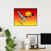 Augur trifft sich mit der Morgensonne. 4x3-Poster Poster (Heimbüro)