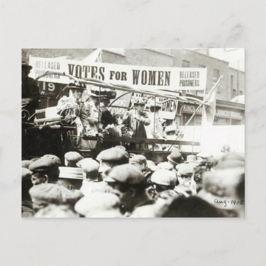 August 1908: Frauen abstimmen Postkarte (Vorderseite)