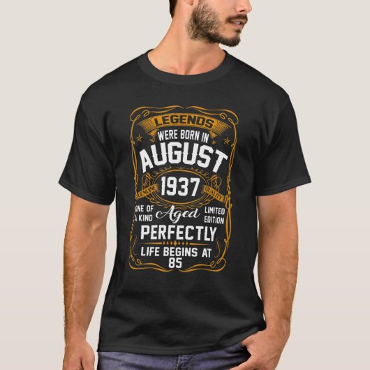 August 1937 85th Birthday 85 Year Old Men Women T-Shirt (Vorderseite)