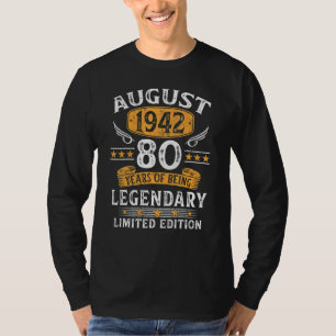 August 1942 80. Geburtstag 80 Jahre alt T-Shirt