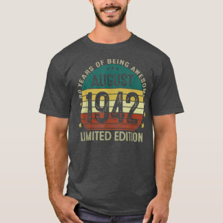 August 1942 80 Jahre altes Geschenk für Männer Vin T-Shirt
