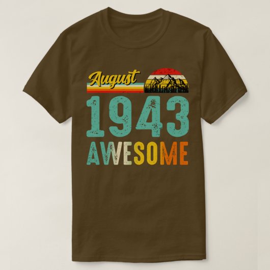 August 1943 Geburtstagsgeschenk Shirt Vintager Aug (Design vorne)