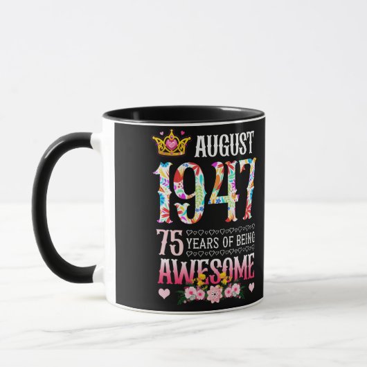 August 1947 75. Geburtstag 75 Jahre Phantastische Tasse (Links)