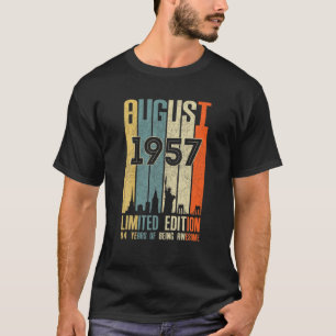 August 1957 64 Geburtstag 64 Jahre alt 1957 Geburt T-Shirt