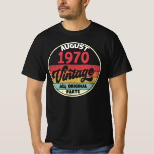 August 1970 Vintages Geburtstagsgeschenk T-Shirt