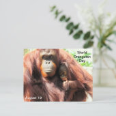 August 19 - Welt-Orangutan-Tag Postkarte (Stehend Vorderseite)