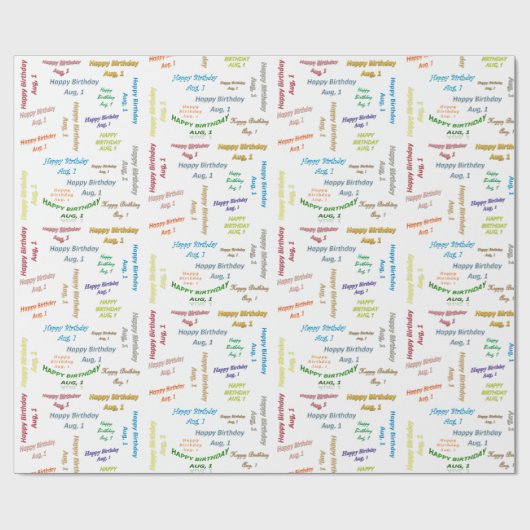 August, 1 Geburtstagsgeschenkpapier Geschenkpapier (Flach)