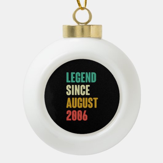 August 2006 16th Birthday 16 Years Old Bday Gift Keramik Kugel-Ornament (Vorderseite)