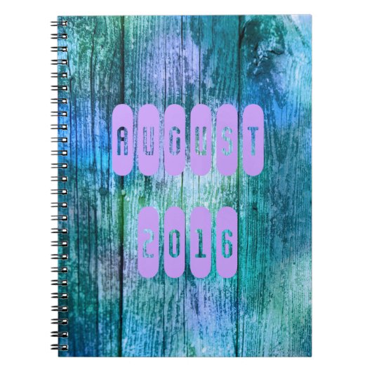 August 2016 Lila Turquoise Month Notebook Notizblock (Vorderseite)