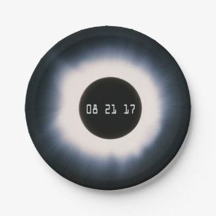 August 2017 Gesamtsolarauskitzel in Schwarz und We Pappteller