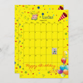 August 2022 Kalender Glückwunsch zum Geburtstag Ei Einladung (Vorne/Hinten)