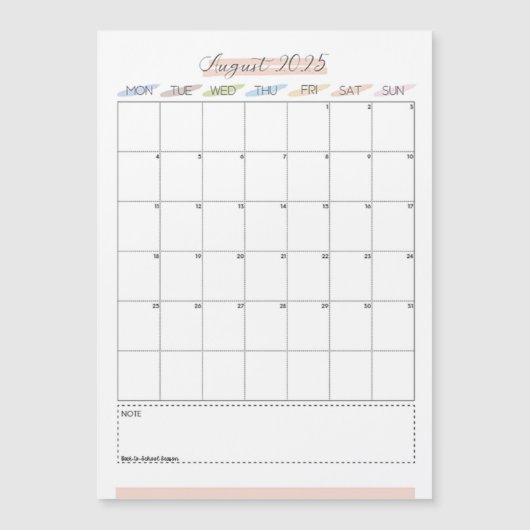 August 2025 Magnetkalender Magnetkarte (Vorderseite)