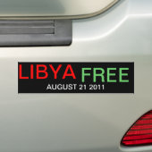 AUGUST 21 2011 LIBYA FREE AUTOAUFKLEBER (Auf Auto)