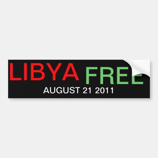 AUGUST 21 2011 LIBYA FREE AUTOAUFKLEBER (Vorne)