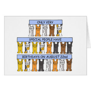 August 22. Geburtstag, Cartoon Katzen.