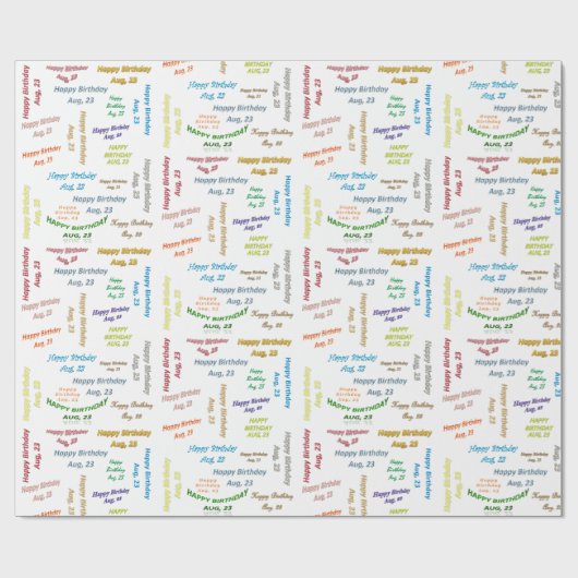 August, 23 Geburtstag Geschenkpapier (Flach)