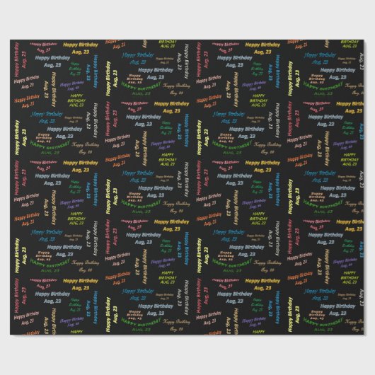 August, 23 Geburtstag Geschenkpapier (Flach)