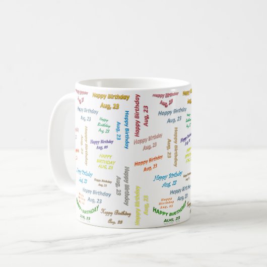 August, 23 Tasse zum Geburtstag (Vorderseite Links)