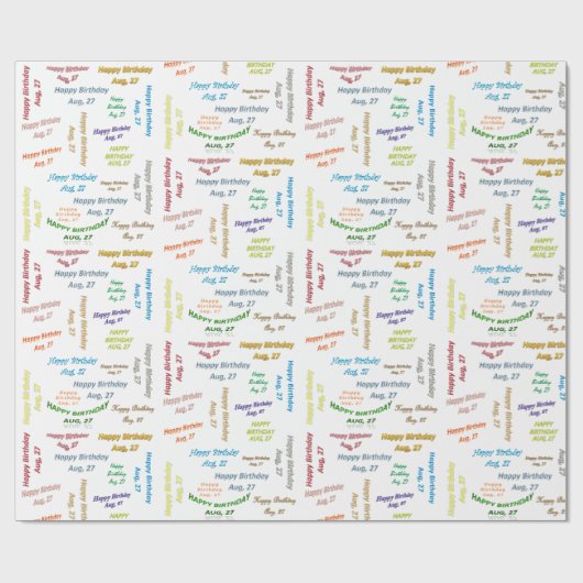 August, 27 Geburtstag Geschenkpapier (Flach)