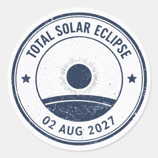 August 2 2027 Solar Eclipse Runder Aufkleber (Vorderseite)