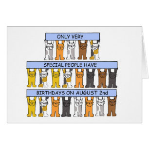 August 2. Geburtstag Cartoon Katzen
