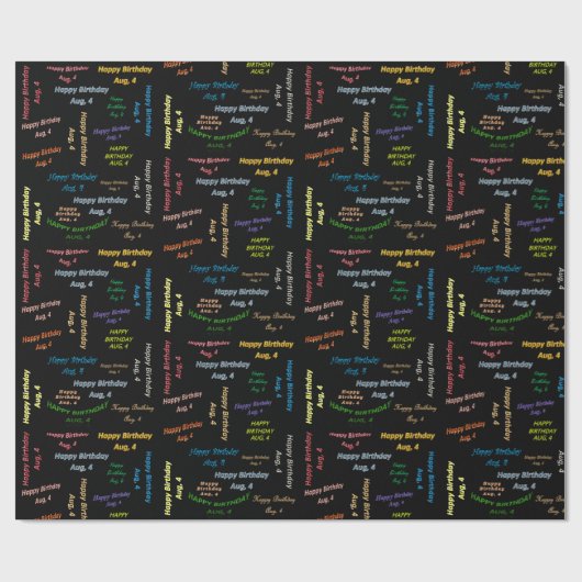 August, 4 Geburtstagsgeschenkpapier Geschenkpapier (Flach)