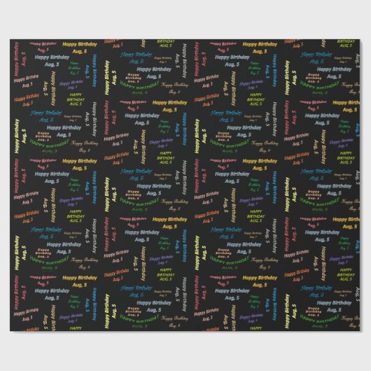 August, 5 Geburtstag Geschenkpapier (Flach)