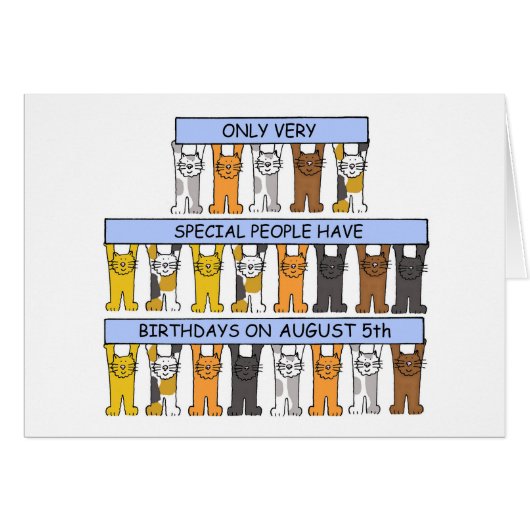 August 5. Geburtstag Niedlicher Cartoon (Vorderseite (Horizontal))