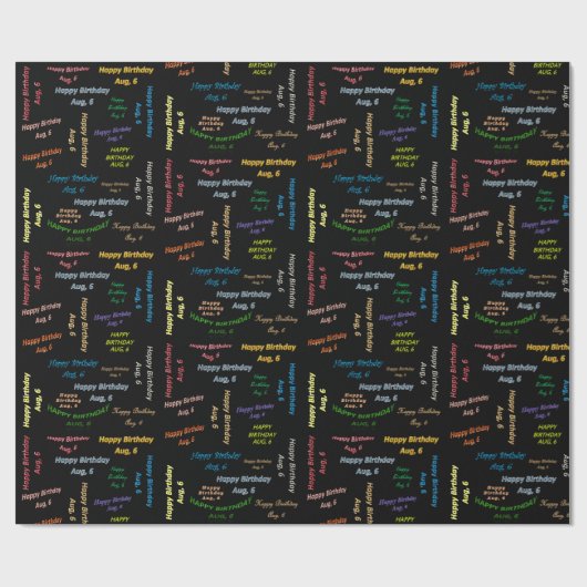 August, 6 Geburtstagsgeschenkpapier Geschenkpapier (Flach)
