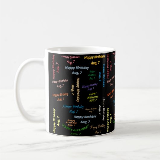 August, 7 Geburtstags-Tasse Kaffeetasse (Links)