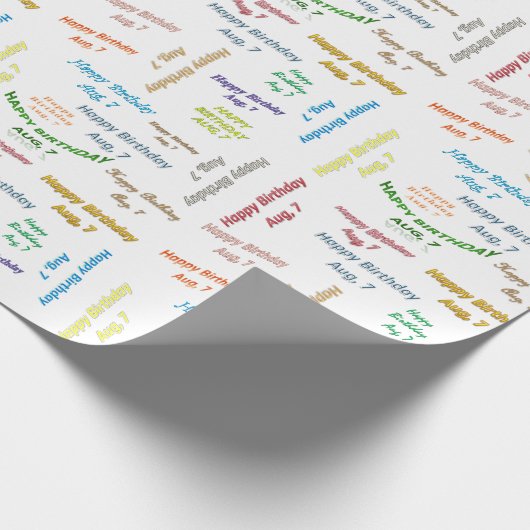 August, 7 Geburtstagsgeschenkpapier Geschenkpapier (Ecke)
