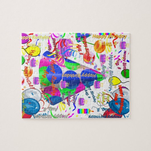 August, 8 Geburtstag Jigsaw Puzzle (Horizontal)