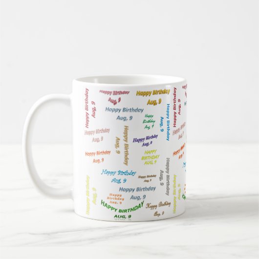 August, 9 Geburtstags-Tasse Kaffeetasse (Links)