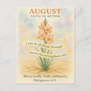 August Bibelvers Schwan Glaube in Aktion Christlic Postkarte