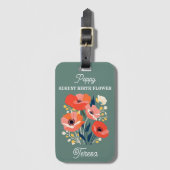 August Birth Blume Individuelle Name Gepäckanhänger (Vorderseite Vertikal)