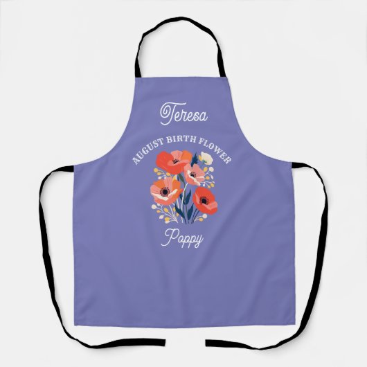 August Birth Blume Individuelle Name Schürze (Vorderseite)