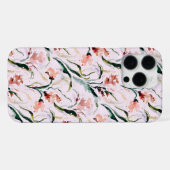 August Birth Flower Gladiolus Watercolor Pattern iPhone Hülle (Rückseite (Horizontal))