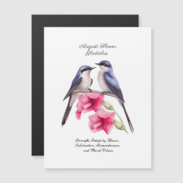 August Birth Monat Blume Gladiolus mit Vögeln Magnetkarte