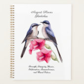 August Birth Monat Blume Gladiolus mit Vögeln Planer (Vorderseite)